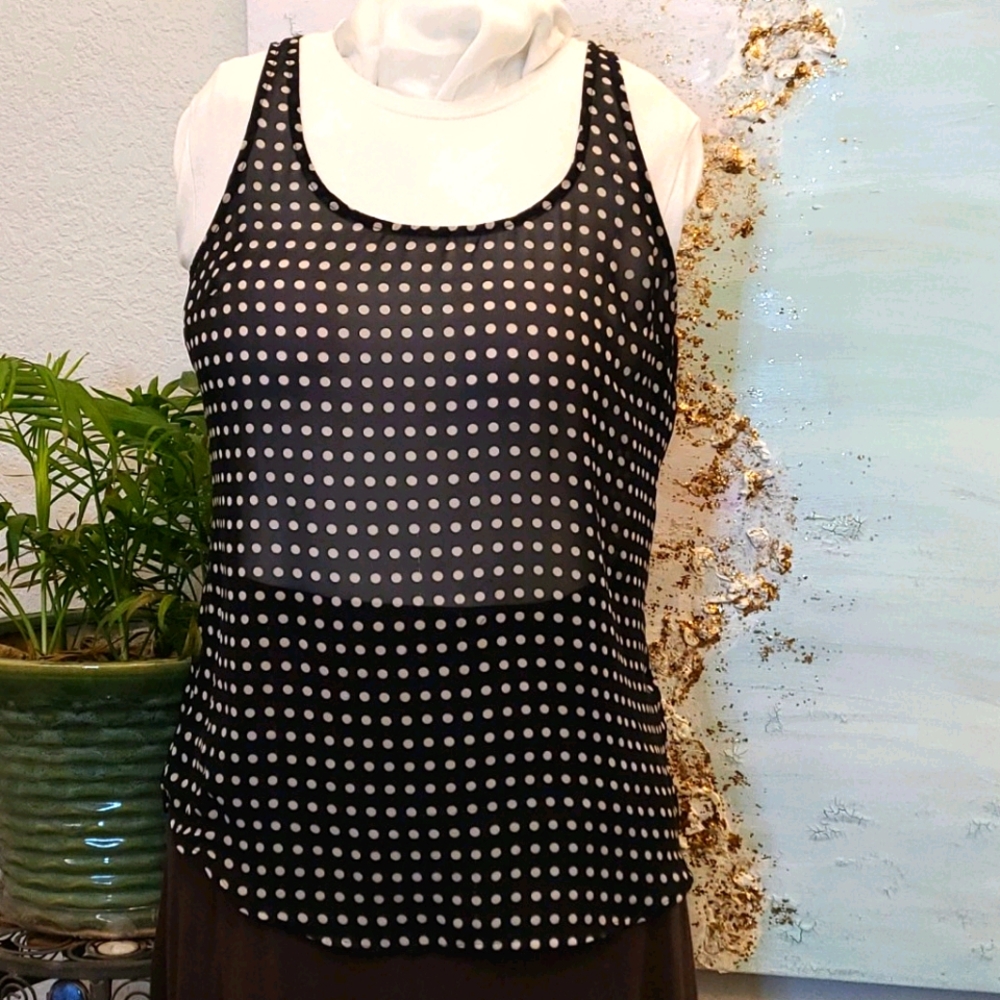 5 for $10 Old Navy sheer polka dot tank